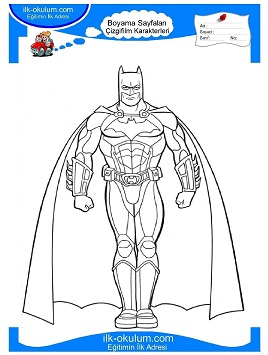 Çocuklar İçin Batman Boyama Sayfaları 